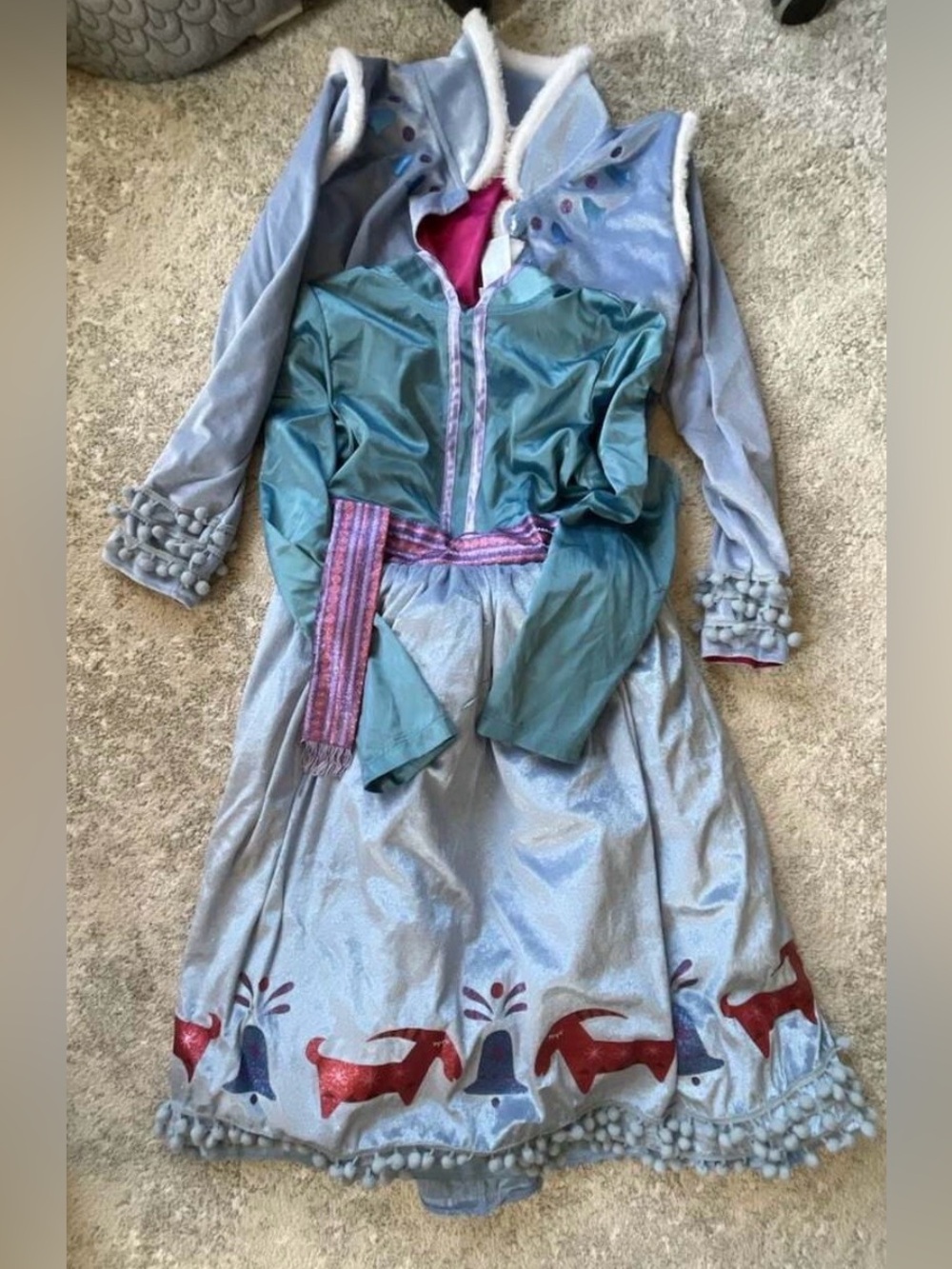 Disney Store Anna Winter Dress Costume Olaf's Frozen Adventure Size 9/10